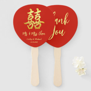 Éventail Cérémonie de thé de mariage chinois classique roug