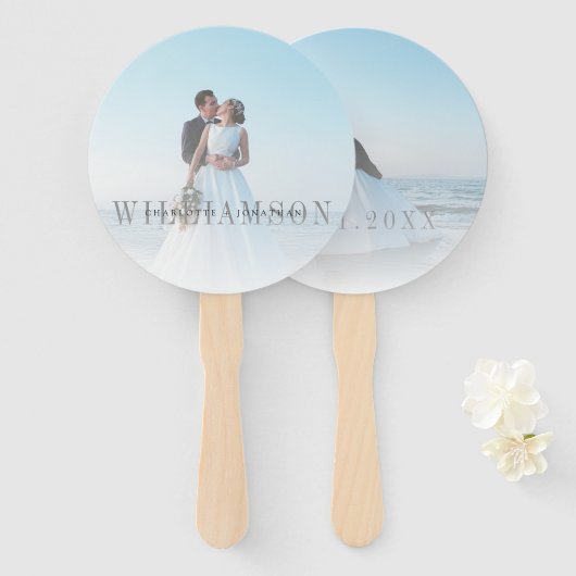 Éventail Cérémonie du Mariage photo avant et arrière (Devant et derrière)