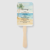 Éventail Cérémonie du programme de mariage des palmiers et  (Dos)