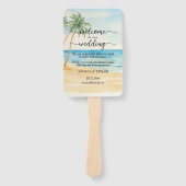 Éventail Cérémonie du programme de mariage des palmiers et  (Devant)