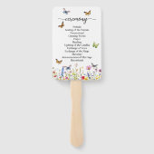 Éventail Cérémonie du programme de mariage des papillons fl (Dos)