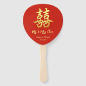 Éventail Cérémonie du thé mariage chinois classique rouge m (Devant)