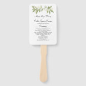 Éventail Cérémonie mariage Elégante Sage Verdure Foliage (Devant)