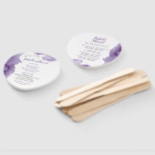 Éventail Cérémonie moderne de Mariage d'aquarelle violette (Non-assemblé)