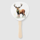 Éventail Cerf énorme avec un bois  (Dos)