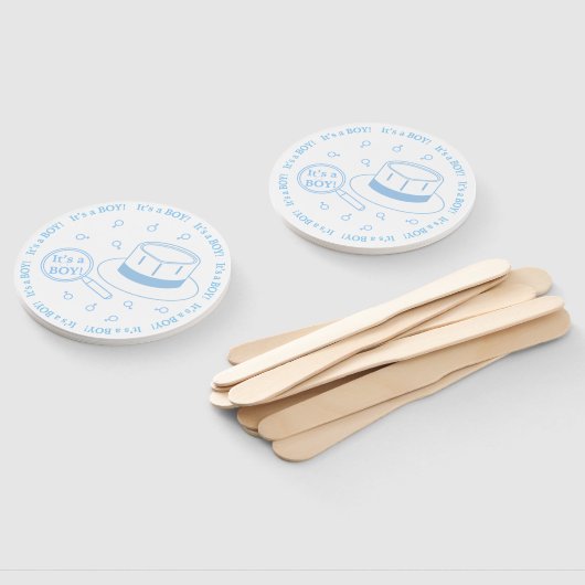 Éventail C'est un garçon ! faire-part (Non-assemblé)