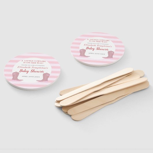 Éventail C'est une fille de la campagne Baby showers fans (Non-assemblé)