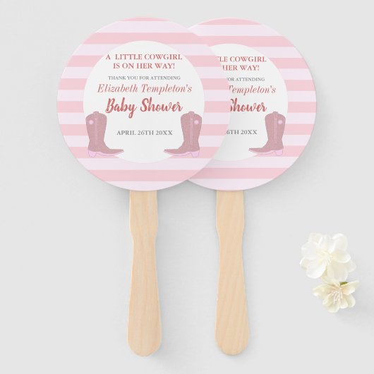 Éventail C'est une fille de la campagne Baby showers fans (Devant et derrière)