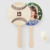 Éventail Chaînes de baseball rustiques Photo personnalisée (Devant et derrière)