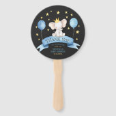 Éventail chalk baby elephant STARS BALLOONS two side (Dos)