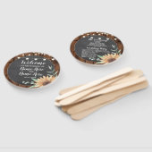 Éventail Chalk de bois Sunflower Programme de mariage Venti (Non-assemblé)