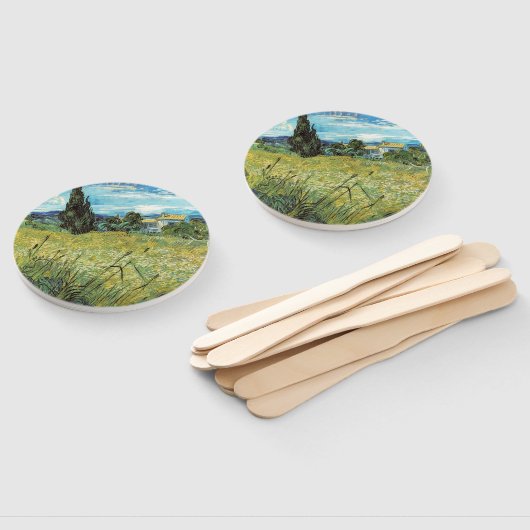 Éventail Champ de blé vert Vincent van Gogh (Non-assemblé)