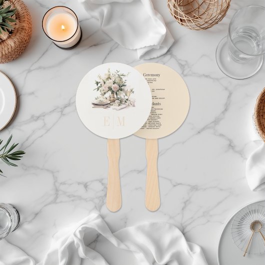 Éventail Champagne et rose pâle Programme de mariage Old Mo