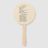 Éventail Champagne et rose pâle Programme de mariage Old Mo (Dos)