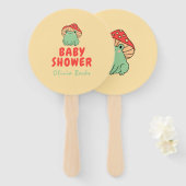 Éventail Champignons avec Baby shower de grenouille (Devant et derrière)