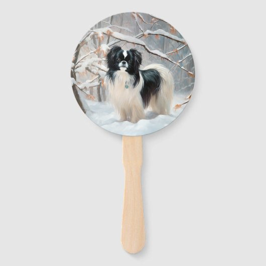 Éventail Chanson Japonaise Laisser Neige Noël (Devant)