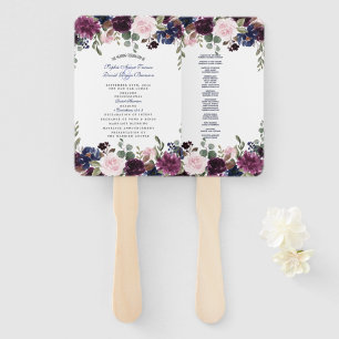 Éventail Charme Lavande Marine Blue Floral Fleom Programme
