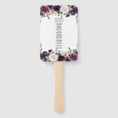 Éventail Charme Lavande Marine Blue Floral Fleom Programme (Dos)