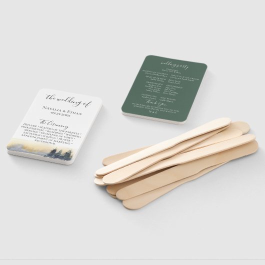 Éventail Charme Wildwood Wedding Programme Fans (Non-assemblé)