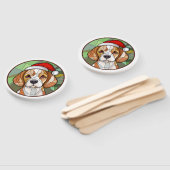 Éventail Charming Canine Cheer : Noël à thème Beagle (Non-assemblé)