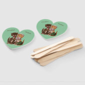 Éventail Chat Amoureux Couple Partager Rats Mint Vert (Non-assemblé)