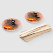 Éventail Chat effrayé par Citrouille Fun Halloween caractèr (Non-assemblé)