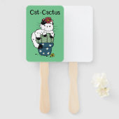 Éventail Chat Et Cactus (Devant et derrière)