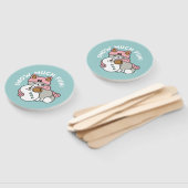 Éventail Chat mignon en Engin à neige avec Art Snowman (Non-assemblé)