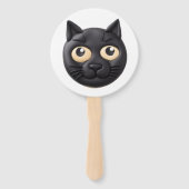 Éventail Chat noir 3D inspiré (Devant)