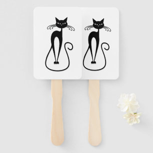 Éventail Chat noir maigre fantaisiste