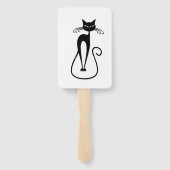 Éventail Chat noir maigre fantaisiste (Dos)
