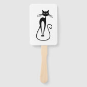 Éventail Chat noir maigre fantaisiste (Devant)