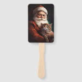 Éventail Chat Perse avec Noël Festif du Père Noël (Devant)