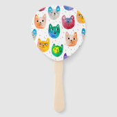 Éventail Chats aquarelles et amis (Dos)