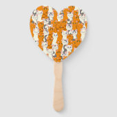 Éventail Chats blancs et gingembre motif yeux verts yeux bl (Dos)