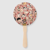 Éventail chats japonais Ukiyo-e Funny kitty (Devant)