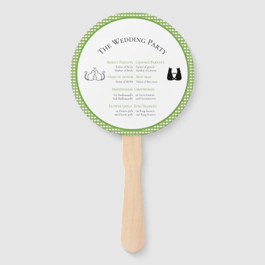 Éventail Chats romantiques en amour Programme de mariage ve (Dos)