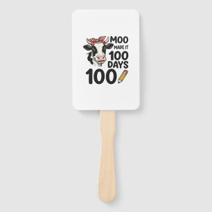 Éventail Chemise de vache 100 jours Gravure vintage design