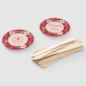 Éventail Chemise fleurie rouge mariage chinois merci (Non-assemblé)