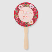 Éventail Chemise fleurie rouge mariage chinois merci (Dos)