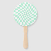 Éventail Chèques Retro Pastel Mint Green Chèques Warped Che (Dos)