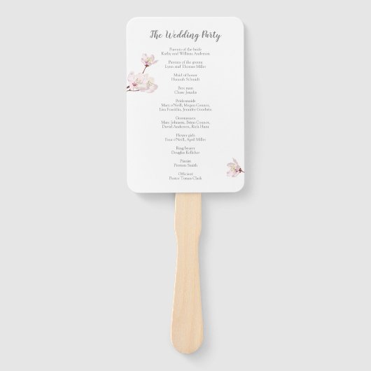 Éventail Cherry Blossom Japonais Sakura Wedding Programme (Devant)