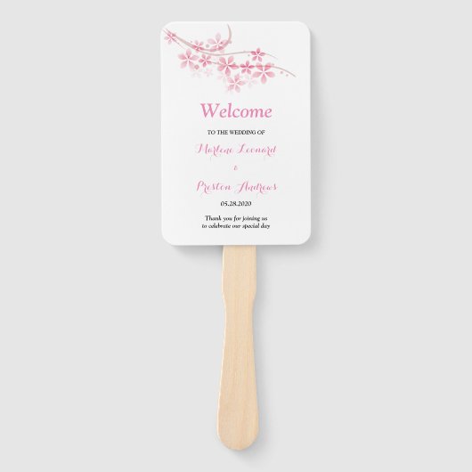 Éventail Cherry Blossom Programme de mariage de la flore ma (Devant)
