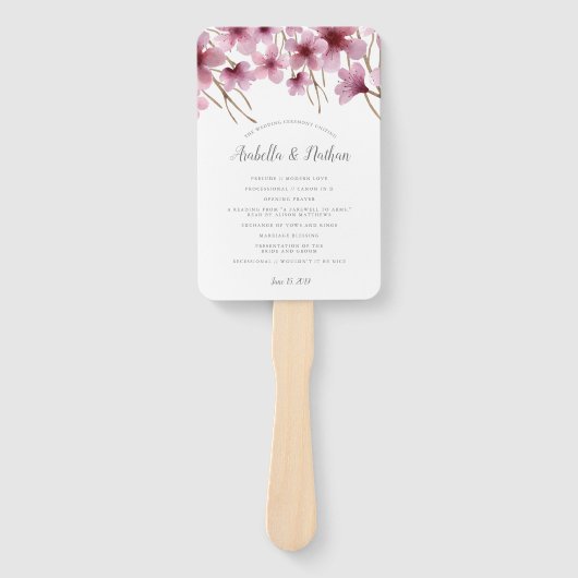 Éventail Cherry Blossom Wedding Program (Devant)