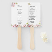 Éventail Cherry Blossom Wedding Program Hand Fan (Devant et derrière)