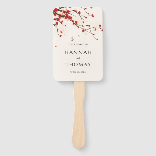 Éventail Cherry Blossoms Floral Wedding Program (Devant)
