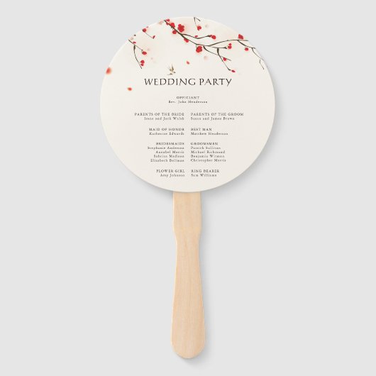 Éventail Cherry Blossoms Floral Wedding Programme Ventilate (Dos)
