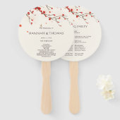 Éventail Cherry Blossoms Floral Wedding Programme Ventilate (Devant et derrière)