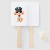 Éventail Chibi Anime Police Chien Caniche (Devant et derrière)