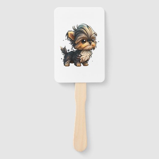 Éventail Chibi Yorkshire Terrier (Devant)